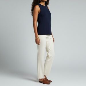 Derek Lam 10 Crosby Navy Blue Cotton Peplum Tank Sleeveless Modern Tank Top 6